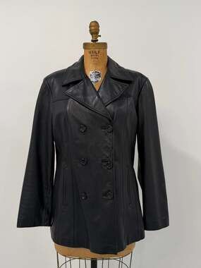 Vintage Jaclyn Ferrar Leather Jacket Size Medium - PTP Approx 20 - Black